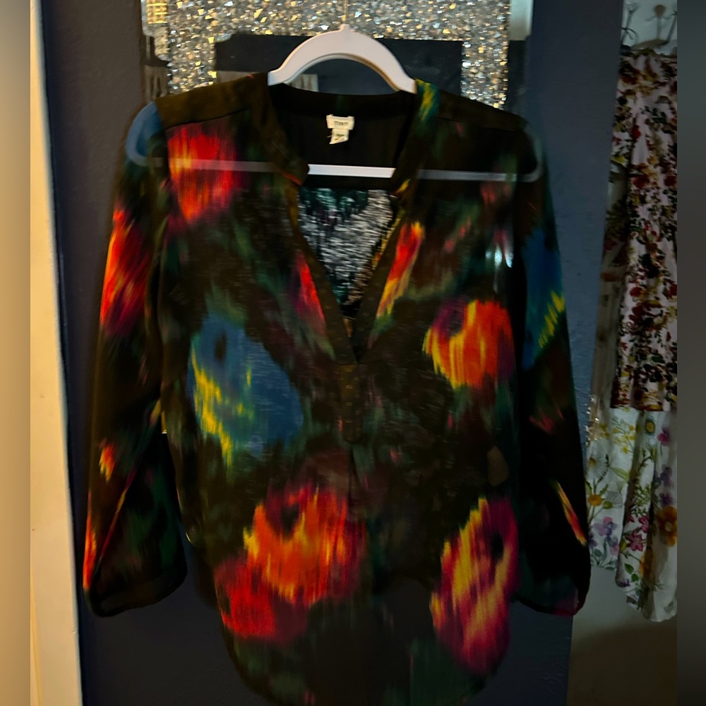Tiny Anthropologie Tulipano Top Shirt Blouse Henley Size Small Petite SP